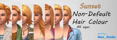 Mod The Sims Sunset Hair Colour Non Default Updated For Romantic Garden Stuff Sp6 Sunset Hair Color Sunset Hair Hair Color