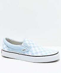 Black And White Checkered Shoes Vans Slip On Baby Blue White Checkered Skate Shoes Checkered Shoes Blue Shoes Vans Slip On