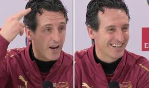 Arsenal boss Unai Emery jokes around at press conference