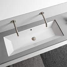 This undermount sink, from the cube collection, is a spacious. Scarabeo 5137 By Nameek S Teorema 2 Rectangular White Ceramic Trough Undermount Sink Thebathoutlet