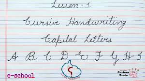 Cursive Handwriting Method For Capital Letters Lesson 1 Alphabets From A To I Step By Step