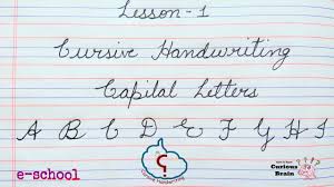 cursive handwriting method for capital letters lesson 1 alphabets from a to i step by step