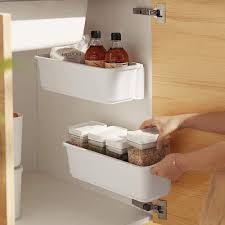 Maybe you would like to learn more about one of these? Amazon Com Baffect 2 Pcs Under Sink Organizers Pull Out Cabinet Organizer Slide Out Plastic Storage Drawers Sliding Basket For Kitchen Bathroom Undersink White Kitchen Dining