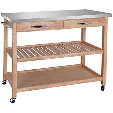 This modern art oil on canvas from 1920 shows a composition with black, red, gray, yellow, and blue blocks in a style that came to be known as de stijl or neoplasticism.: Amazon Com Zenstyle 3 Tier Rolling Kitchen Island Utility Wood Serving Cart Stainless Steel Countertop Kitchen Storage Cart W Shelves Drawers Towel Rack Kitchen Islands Carts