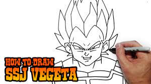 Draw an oval & shape for the upper body. How To Draw Ssj Vegeta Dragon Ball Z Video Lesson Youtube