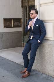 Men S Navy Blazer Pink Dress Shirt Navy Dress Pants Brown Leather Chelsea Boots Blue Suit Brown Shoes Brown Leather Chelsea Boots Pink Dress Shirt