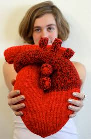 Anatomy is at the heart of medical school. Hand Knit I Give You My Heart Pillow Anatomical Heart Nerd Gift 125 00 Via Etsy Knitted Heart Knitting Crochet