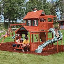 Fabulous Wood Play Structure Fort Backyard Playground Backyard Backyard Toys