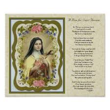 Customizable St Therese Little Flower Poem Poster Zazzle Com Flower Poem St Theresa Little Flower Floral Gifts