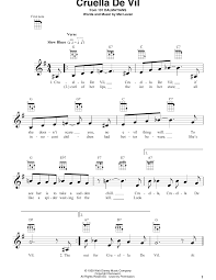 Find information about cruella de vil listen to cruella de vil on allmusic. Cruella De Vil Sheet Music Mel Leven Ukulele