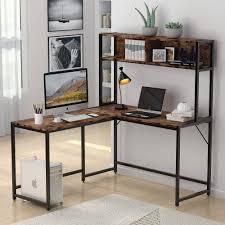 Corner hutch furniture adds levelers setting for stability on bumpy surfaces. Corner Desk L Shaped With Hutch Computer Home Office Workstation Wooden Desk New Desks Home Office Furniture Home Garden