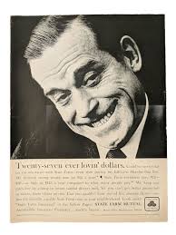 1959 Vintage State Farm Insurance print ad, Twenty- Seven Ever Loving  Dollars
