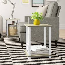 Lifestyle concrete stool or accent table with storage under white top. White Washed Round Side Table Wayfair