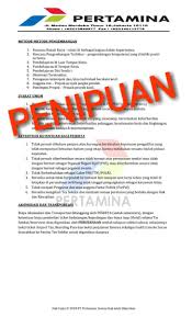 Tahapan untuk proses rekrutmen pt pertamani ini adalah sebagai berikut : Pertamina Auf Twitter Sobat Ini Salah Satu Contoh Penipuan Rekrutmen Kerja Mengatasnamakan Pertamina Cek Info Resmi Rekrutmen Pertamina Di Https T Co Itznpoyo4k Atau Hubungi Contact Pertamina 1 500 000 Pertamina Waspadarekrutmenpalsu Https