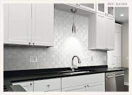 White Kitchen Black Countertop Bevel Edge Subway Backsplash Tile White Tile Kitchen Backsplash White Tile Backsplash Beveled Subway Tile Backsplash