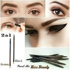 Jual Pensil Alis Kiss Kiss Hitam Coklat 2 In 1 Eyebrow Beauty Brown Black Jakarta Barat Mayang Store Tokopedia