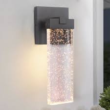 Seeded Glass Led Outdoor Wall Light Black Craftmade Lighting Z1604 05 Led Destination Lighting