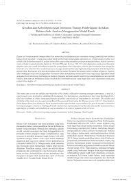 Pdf Kesahan Dan Kebolehpercayaan Instrumen Strategi Pembelajaran Kolokasi Bahasa Arab Analisis Menggunakan Model Rasch Validity And Realibility Of Arabic Collocation Learning Strategies Instrument Analysis Using Rasch Model