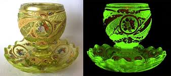 Yes, canary glass, uranium glass, or vaseline glass , as it became known in the early 20th century for its similar so there you have it—the glow of vaseline glass under a black light has nothing to do with radiation, as in fact, uranium was often not the worst thing in a batch of boyd's vaseline glass. These People Love To Collect Radioactive Glass Are They Nuts Collectors Weekly