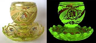 Uranium was used in the glazes on cloisonné jewelry to make orange, yellow and green colors. These People Love To Collect Radioactive Glass Are They Nuts Collectors Weekly