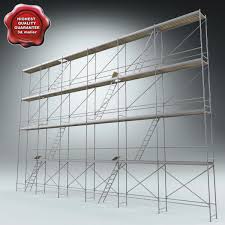 3d Scaffold Modelled Model 3d Model Scaffolding Low Poly Models