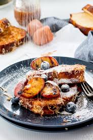 Dairy Free Coconut Caramel Brioche French Toast With Grilled Peaches The Brick Grilled Peaches Toast Recipes Brioche French Toast