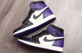 Nike Air Jordan 1 Low White Black Court Purple Air Jordan 1 High Og Court Purple 555088 501 Pair Lateral And Medial Air Jordans Retro Air Jordans Sneakers