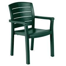 Grosfillex 46119078 Us119078 Acadia Amazon Green Classic Stacking Resin Armchair Outdoor Dining Area Plastic Furniture Simple Storage