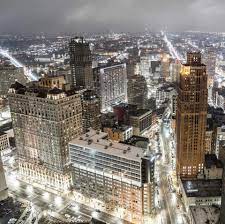 Night Lights Downtown Detroit Detroit City Detroit Rock City Detroit