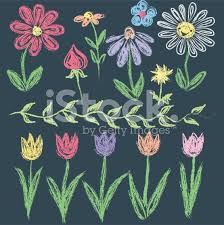 Simply Drawn Flower Elements Done In Chalk Doodle Style Top Flower Chalkboard Doodles Blackboard Art Chalkboard Flowers