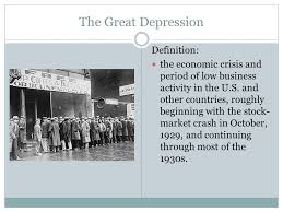 The Great Depression Part I Vocabulary List Ppt Download