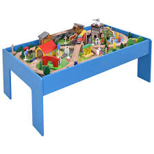 84 99 108 Pieces Kids Train Track Table Set Wood Toy Railway Children Play Set New Pieces Kids Train Tra Toy Railway Kids Play Toys Wooden Train Set