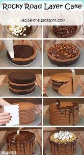 Rocky Road Layer Cake Dekorasi Makanan Makanan Kue Tart