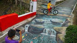 Telah ratusan karya lukisan mural yg sudah dihasilkan dari team lukisan dinding 3d. Keren Jalan Ini Digambar Lukisan 3d Meriahkan Hut 75 Republik Indonesia Suara Jateng
