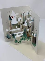 Place the volcano over the crease on the card. Inspired By Harry Potter Wizard Castle Pop Up Greeting Card Plantillas De Tarjetas En 3d Arte Pop Up Tarjeta De Felicitacion