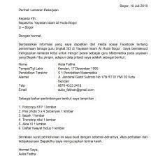 Contoh format surat lamaran guru. Contoh Surat Lamaran Kerja Guru Sd Tulis Tangan