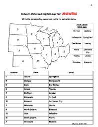Midwest Map With Capitals Midwest States And Capitals Map Test (Versions A & B) By Fifth Grade Frolics