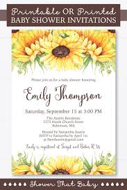 Sunflower Baby Shower Invitation Printable Or Printed Yellow Etsy Sunflower Baby Shower Invitations Sunflower Baby Showers Baby Shower Invitations
