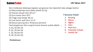 Bocoran soal un (unbk/unkp) matematika smp 2019 pdf. Pembahasan Soal Un Ipa Smp 2017 Besaran Dan Pengukuran Bagian 2 Youtube