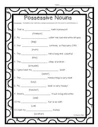 Videos and songs to help first grade kids learn how to use apostrophe s for singular possessive nouns and apostrophe for plural possessive nouns ending in s. Possessive Noun Worksheet Teachers Pay Teachers