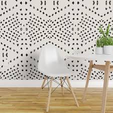 Black And White Boho Peel And Stick Wallpaper Boho Dots Wallpaper Boho Tile Large By Holli Zollinger Black Dots Custom Printed Removable Self Adhesive Wallpaper Roll By Spoonflower Boho Tiles Removable Wallpaper Black And White Wallpaper