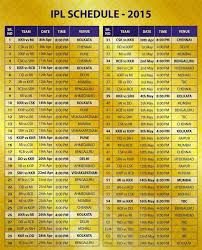 Ipl 2015 Match Schedule And Venues Ipl 2015