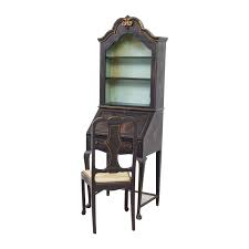 Antique oak roll top desk and chair excellent condition. 71 Off Antique Chinoiserie Secretary Desk With Chair Storage