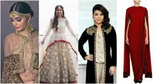The long sleeve dress is made with satin material and is embroidered with rich brocade work. What To Wear To A Winter Wedding Indian Clothing G3 Fashion