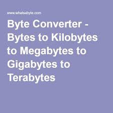 Byte Converter Bytes To Kilobytes To Megabytes To Gigabytes To Terabytes Terabyte Converter Gigabyte