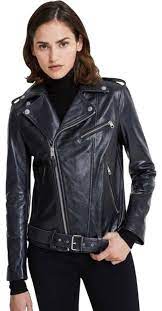 Ag Black 25677404 Jacket Size 8 M Leather Jacket Girl Black Biker Jacket Jackets
