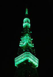 Green Is The Colour Landmarks Lit Up To Celebrate St Patrick S Day Tokyo Tower St Patricks Day St Patrick