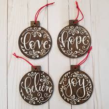 Back By Popular Demand Set Of Four Stained Hand Painted Wood Ornaments For Your Tree Christmas Ornaments Wood Christmas Ornaments Wooden Christmas Ornaments