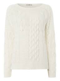 Maybe you would like to learn more about one of these? Womens Cream Patchwork Cable Knit Jumper Tu Clothing