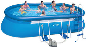 Intex Pool Oval Frame Pool Set Blue 549 X 305 X 107 Cm Amazon De Garten